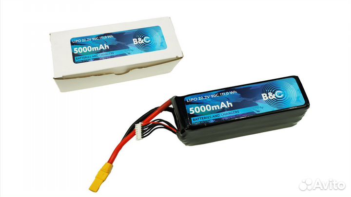 Аккумулятор Li-Po B&C - 22.2v 6s 5000mah 90c