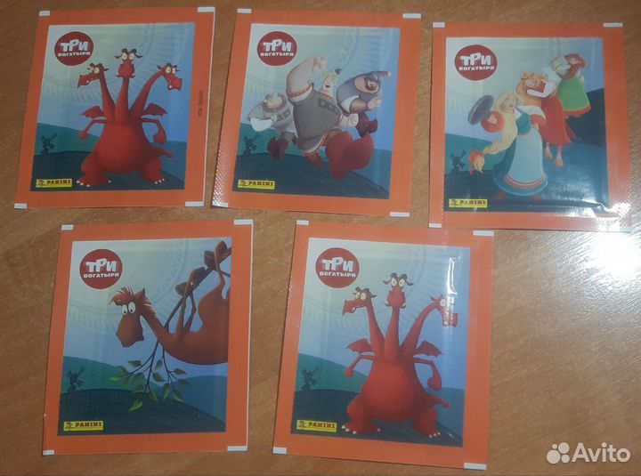 Три Богатыря стикеры коллекционные