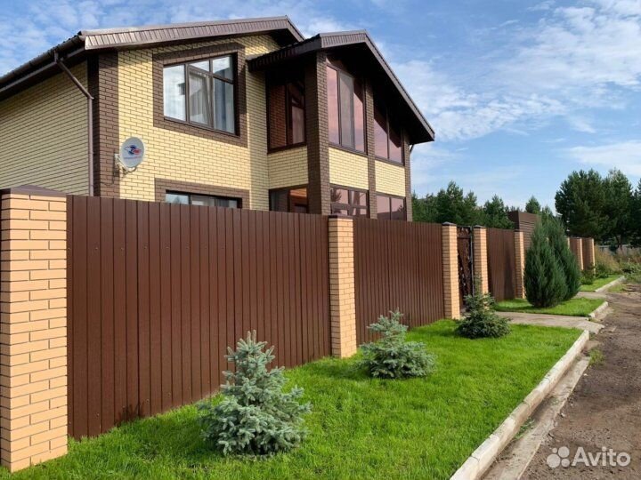 Забор профнастил 30 м, пикс столбы - под ключ
