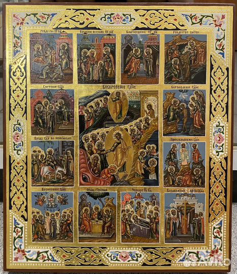 Икона Двунадесятые Праздники Золото