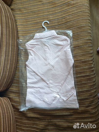 Одежда для школы Блуза розовый в горошек