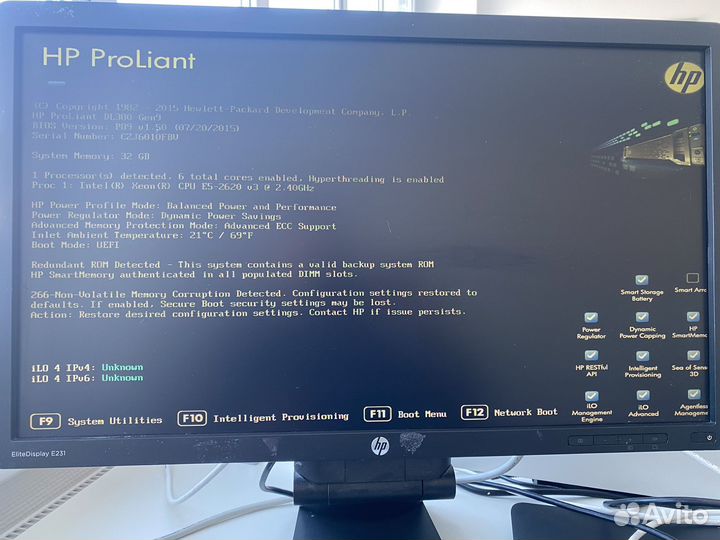 Сервер HP proliant dl380 gen9