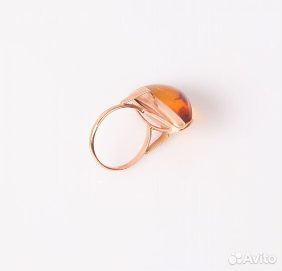 Кольцо Золото СССР природный Янтарь