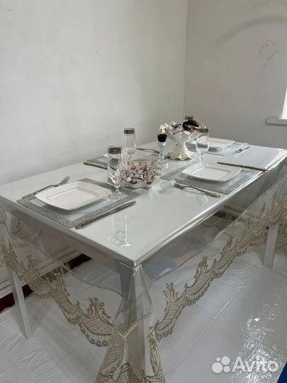 Скатерть клеенка прозрачная на стол силикон стекл