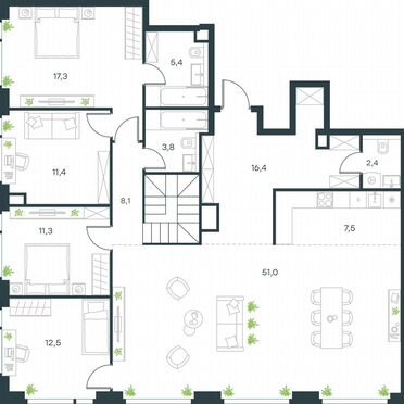 7-к. квартира, 248,4 м², 36/36 эт.