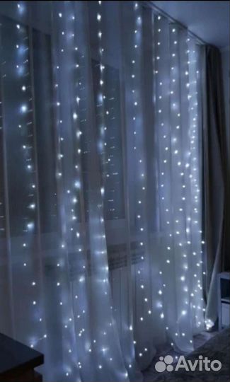 Гирлянда штора занавес 3х3 диодная на пульте