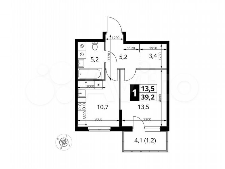 1-к. квартира, 39,2 м², 4/15 эт.