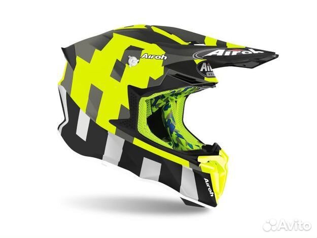 Шлем Airoh Twist 2.0 (Lift Yellow/Blue Matt, S)