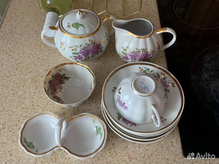 Чайный сервиз СССР дулево сирень