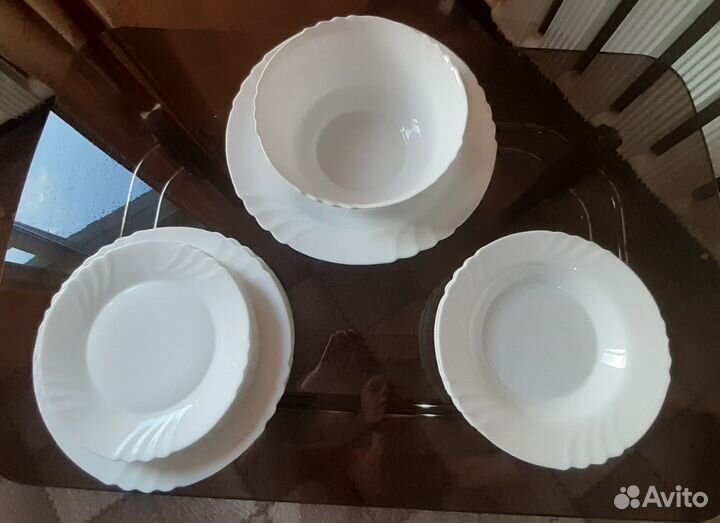 Набор тарелок 6 персон белый цвет