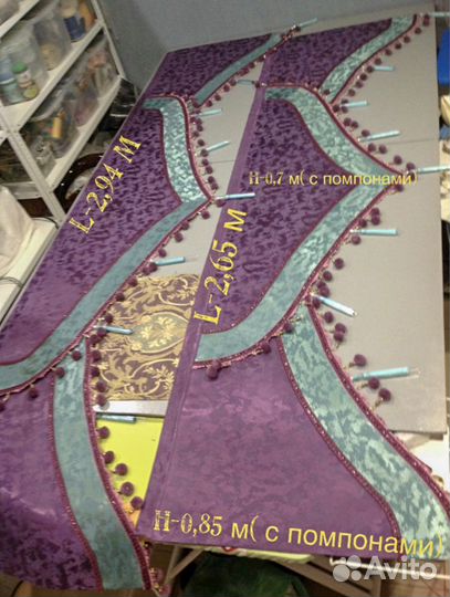 2 комплекта штор с ламбрекеном новые в Дар