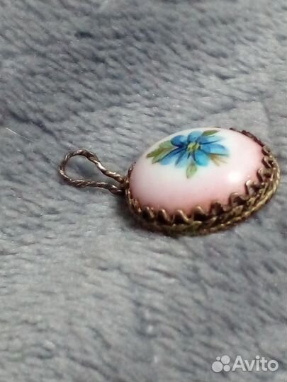 Кулон подвеска СССР. Финифть Мельхиор