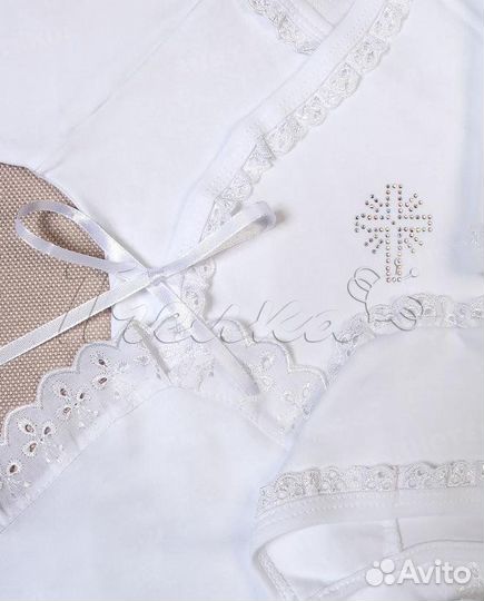 Набор для крещения белый р.56-68 см, 3 предмета