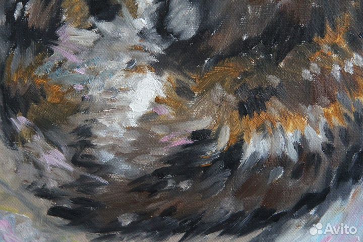 Картина «Кошка». Оригинал. Масло, 30х30 см