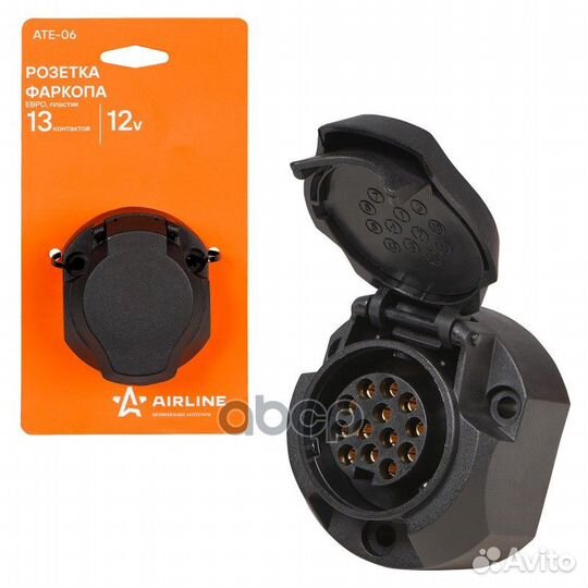 Розетка фаркопа 13 контактов евро пластик ATE