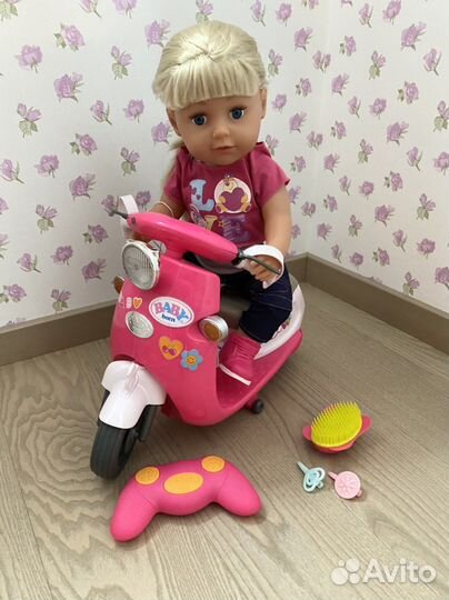 Кукла baby born Сестричка с мопедом на р-у