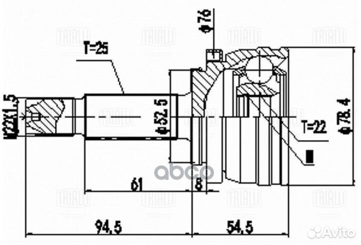Шрус для а/м Hyundai Solaris II (17) /Kia Rio
