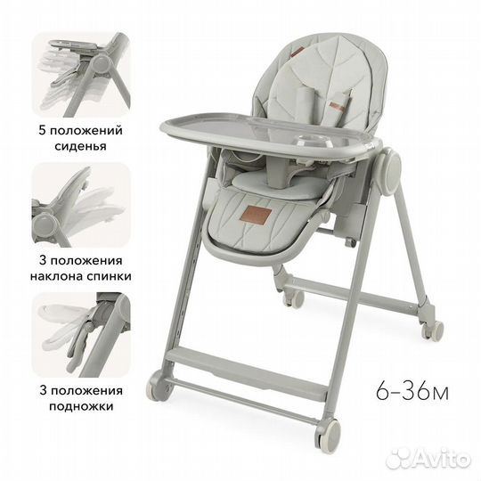 Стульчик для кормления Happy Baby Berny Lux olive