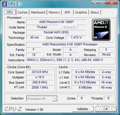 Процессор Amd phenom ii x6 1090t
