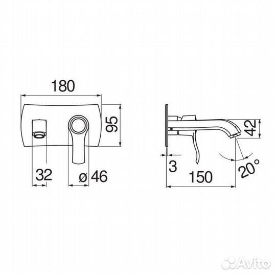 SI98198GDP sofi смеситель (внешняя часть) 150, зол