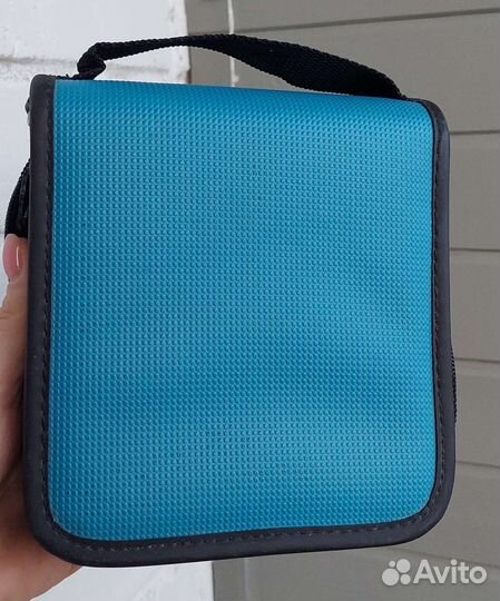 Сумка для cd дисков бирюзовая, бу