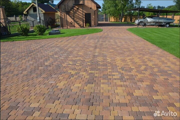 Брусчатка, тротуарная плитка Выбор разные цвета