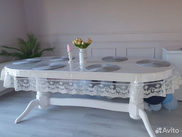 Скатерть с кружевом силиконовая (прозрачная)