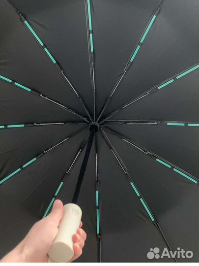 Новый зонт автомат. Бежевый и чёрный. Компактный
