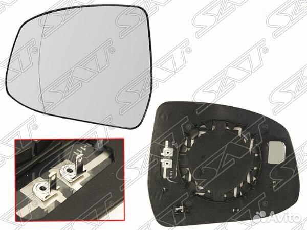 Полотно зеркала Ford Focus 07-19 / Mondeo 07-15 (Слева/ Обогрев/ асферическое)