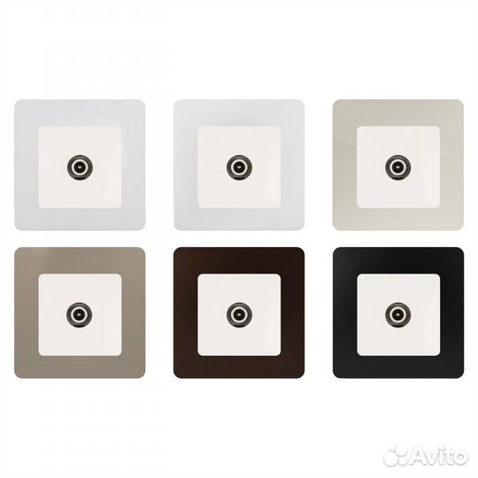 Тв-розетка проходная встраиваемая Etika шлейф, цве