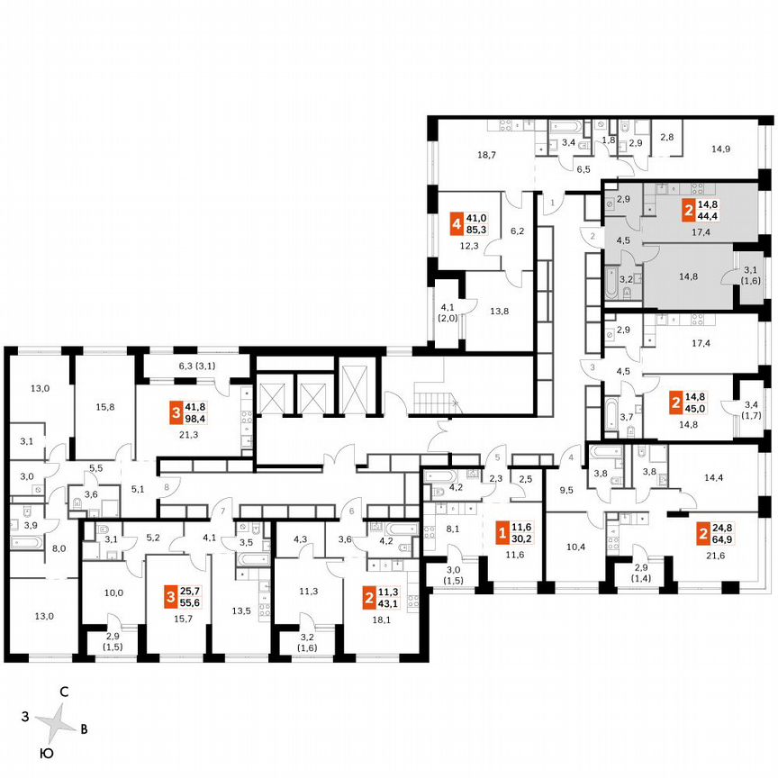 1-к. квартира, 44,5 м², 4/4 эт.
