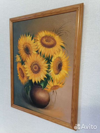 Картина маслом подсолнухи