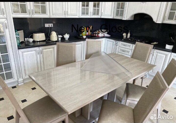 Мягкое гибкое стекло на стол скатерть клеёнка