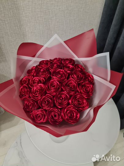 Букеты из атласных лент