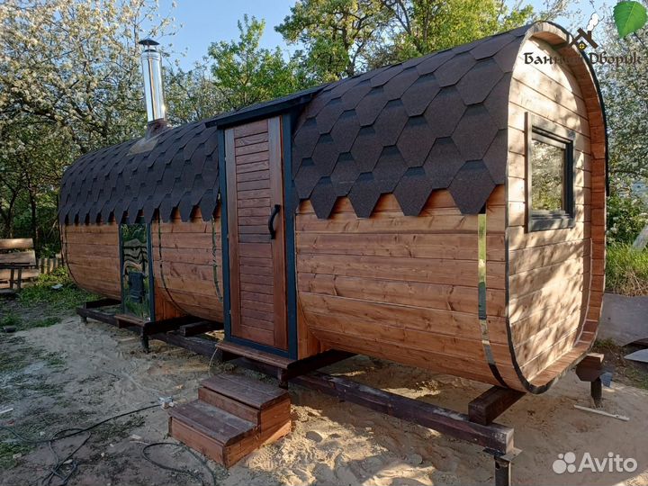 Баня бочка 5 метров под ключ с гарантией и доставк
