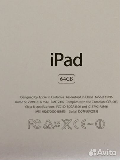 iPad 2 Wi-Fi + Cellular 64 Gb черный