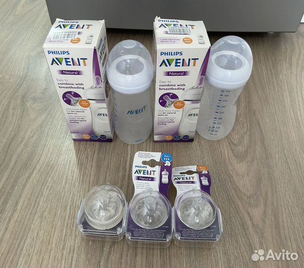 Бутылочки и соски Philips Avent Natural новые