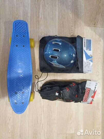 Пенни борд детский с защитой и шлемом