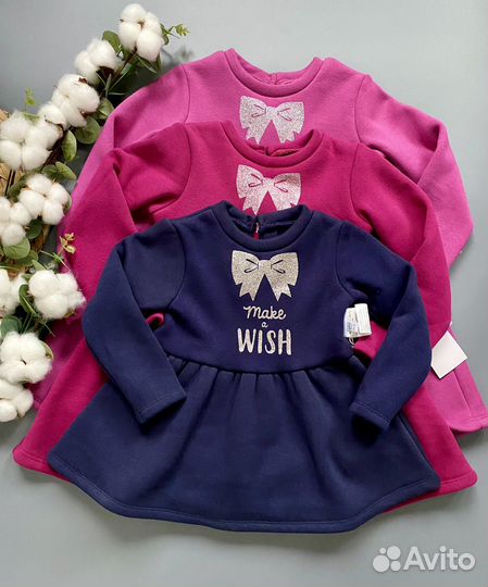 Теплые платья на девочку Италия 74 92 98