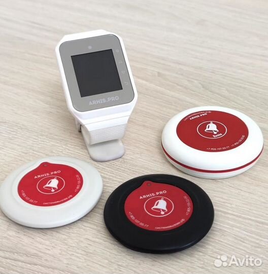 Кнопка вызова официанта Слим в ассортименте, часы