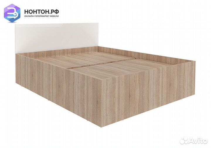 Кровать со спинкой Илга 1.6 м дуб сонома / белый