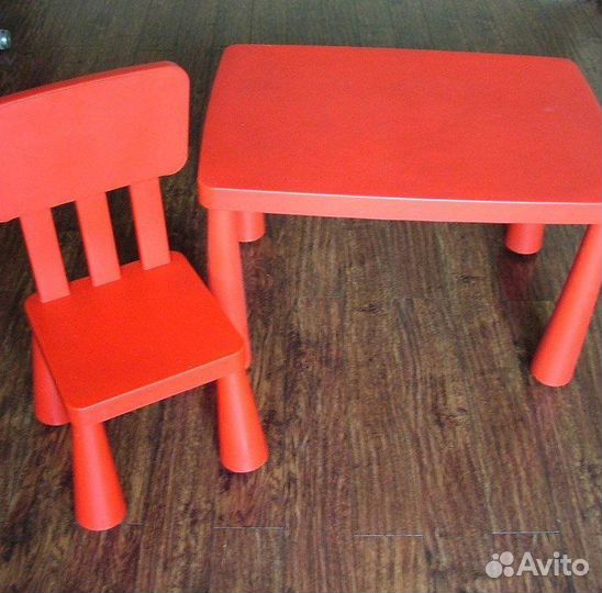 Детский стол и стул IKEA маммут