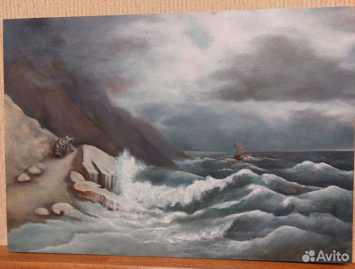 Картина маслом на холсте море