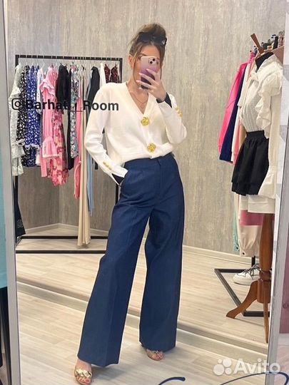 Брюки палаццо джинса