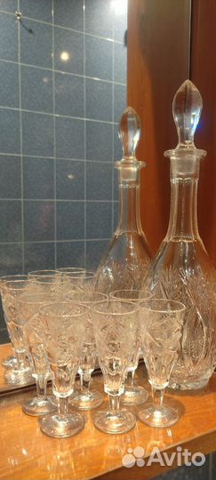 Графин/штоф + рюмочки из хрусталя СССР