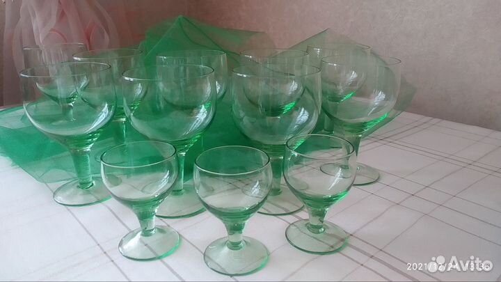 Фужеры и рюмки цветное стекло СССР