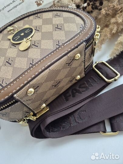 Сумка коричневая кросс-боди, женская / экокожа