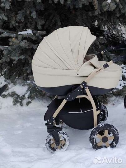 Коляска 2 в 1 indigo эко кожа