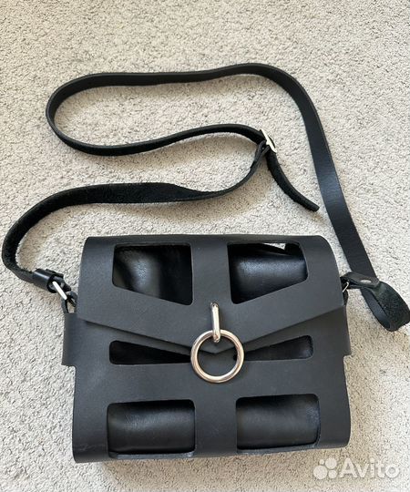 Сумка кожаная женская черная