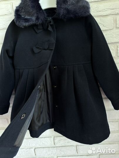 Пальто для девочки драповое синее 110 р-р Италия